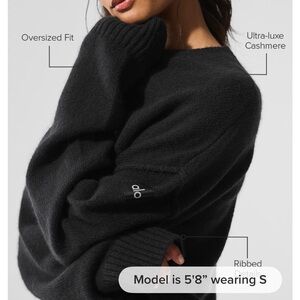 ALO Yoga Black Cashmere Crew Neck Sweater